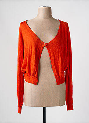 Gilet manches longues coupe cintrée orange LA FEE MARABOUTEE femme