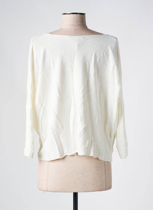 Gilet manches longues fermeture boutonnée sur le devant blanc LA FEE MARABOUTEE femme