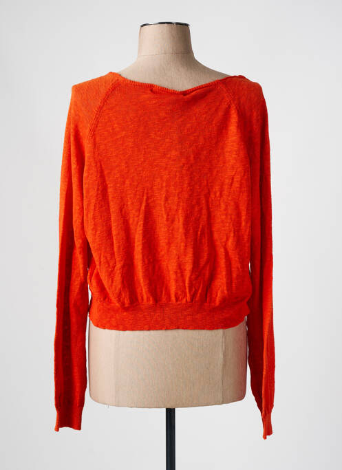 Gilet manches longues coupe cintrée orange LA FEE MARABOUTEE femme