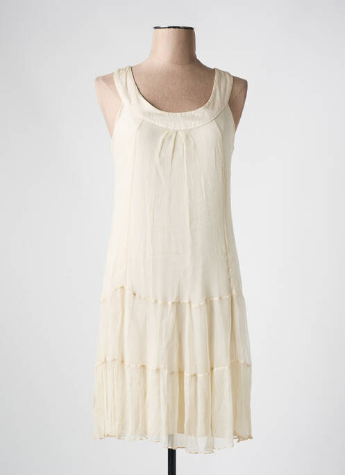 Robe mi-longue beige LA FEE MARABOUTEE pour femme