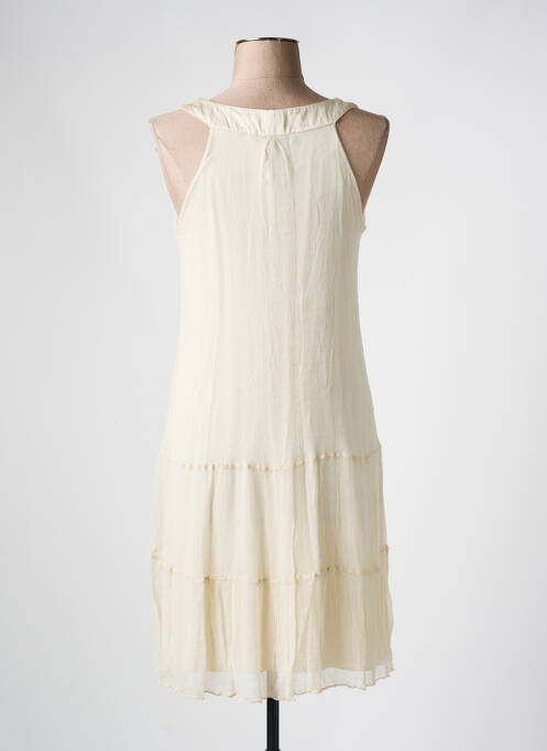 Robe mi-longue beige LA FEE MARABOUTEE pour femme