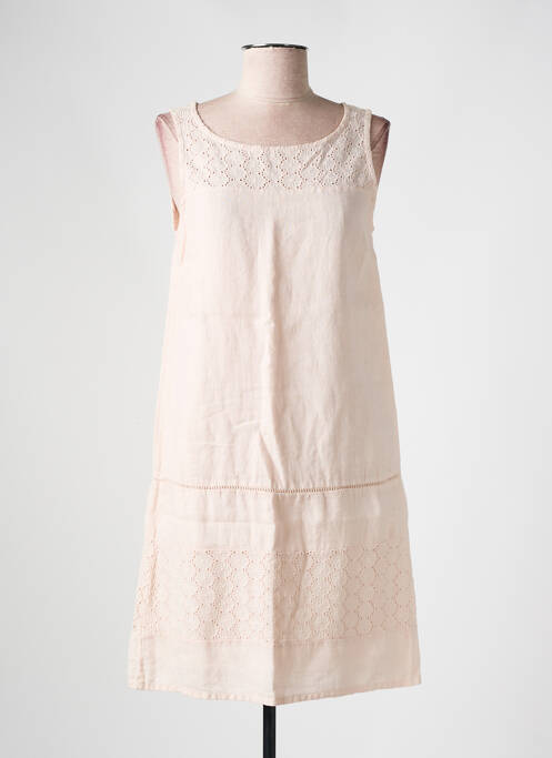 Robe mi-longue rose LA FEE MARABOUTEE pour femme