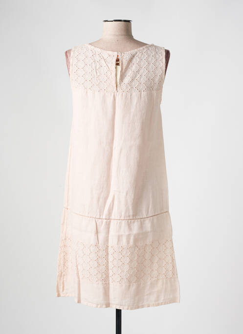 Robe mi-longue rose LA FEE MARABOUTEE pour femme