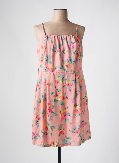 Robe mi-longue rose LA FEE MARABOUTEE pour femme