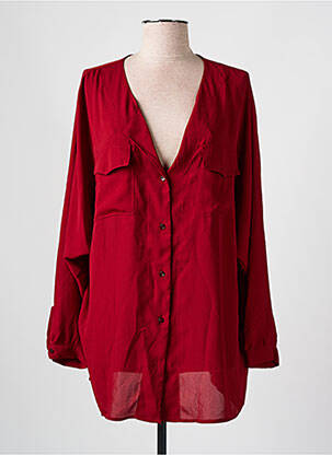 Tunique manches longues tissage crêpe rouge IMPERIAL femme