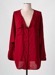 Tunique manches longues tissage crêpe rouge IMPERIAL femme