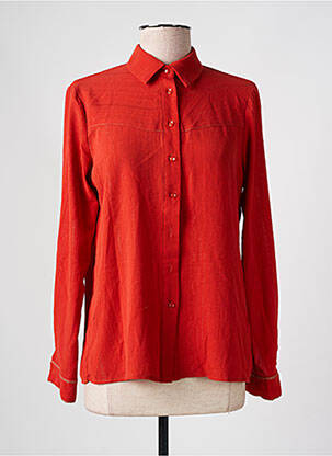 Chemisier tissage crêpe manches longues orange GRACE & MILA femme