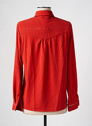 Chemisier tissage crêpe manches longues orange GRACE & MILA femme