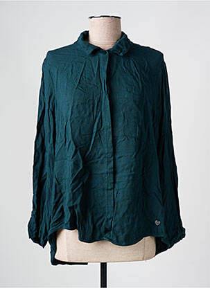 Chemisier tissage crêpe manches longues vert PLEASE femme