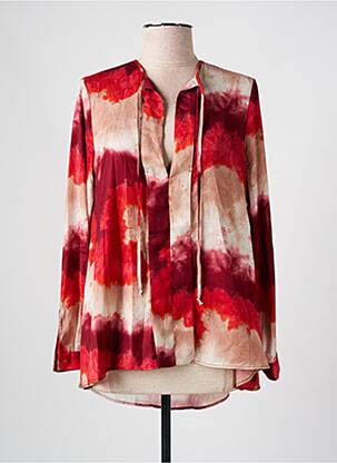Blouse poignets boutonnés avec fente manches longues rouge IMPERIAL femme