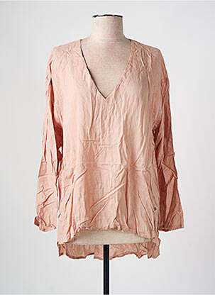 Tunique manches longues col v rose PLEASE femme