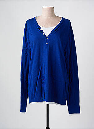 Pull coupe cintrée manches longues bleu SCOTCH & SODA femme