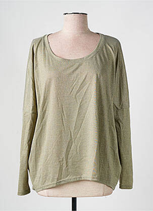 Top stretch manches longues vert GEISHA femme