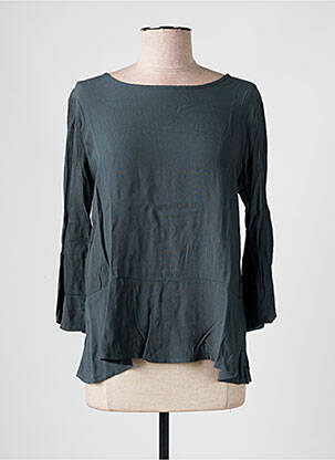 Blouse fermeture boutonnée au dos manches 3/4 gris LA FEE MARABOUTEE femme