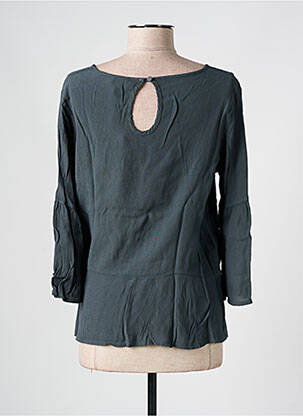 Blouse fermeture boutonnée au dos manches 3/4 gris LA FEE MARABOUTEE femme