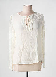 Blouse légère et transparente manches longues beige FREEMAN T.PORTER femme