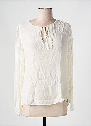 Blouse légère et transparente manches longues beige FREEMAN T.PORTER femme