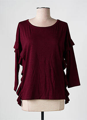 T-shirt manches 3/4 manches 3/4 rouge PLEASE femme