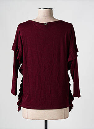 T-shirt manches 3/4 manches 3/4 rouge PLEASE femme