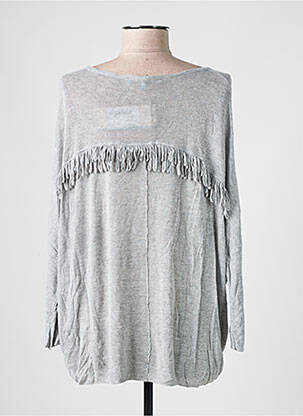 Pull tissage chiné manches longues gris LA FEE MARABOUTEE femme