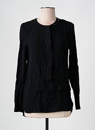 Blouse col rond manches longues noir SEE U SOON femme