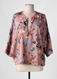 Blouse imprimé fleurs manches 3/4 rose PLEASE femme