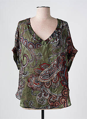 Blouse légère et transparente manches courtes vert IMPERIAL femme