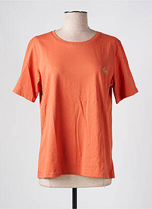 T-shirt stretch manches courtes orange GRACE & MILA femme