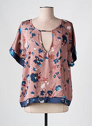 Blouse imprimé fleurs manches courtes rose PLEASE femme