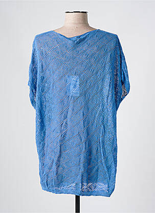 Pull col v manches courtes bleu ESE O ESE femme