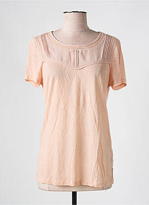 T-shirt stretch manches courtes rose MAISON SCOTCH femme