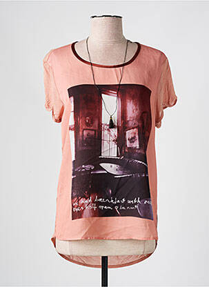 T-shirt imprimé fantaisie manches courtes orange MAISON SCOTCH femme