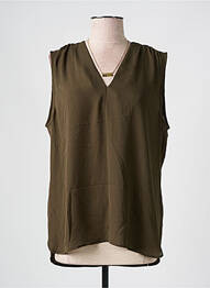 Top coupe fluide sans manche vert SCOTCH & SODA femme