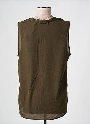 Top tissage crêpe sans manche vert SCOTCH & SODA femme