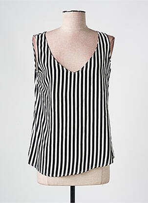 Top coupe fluide sans manche noir IMPERIAL femme