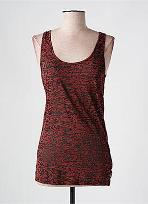 Débardeur stretch sans manche marron MAISON SCOTCH femme