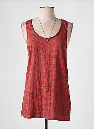 Débardeur stretch sans manche orange MAISON SCOTCH femme