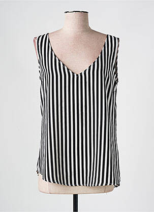 Top coupe fluide sans manche noir IMPERIAL femme