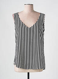 Top coupe fluide sans manche noir IMPERIAL femme