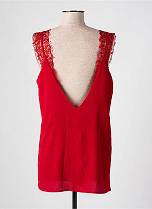Top tissage crêpe sans manche rouge IMPERIAL femme