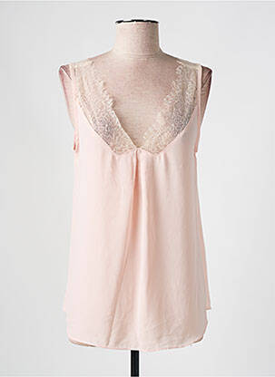 Top stretch sans manche rose ANNA femme
