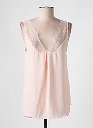Top stretch sans manche rose ANNA femme