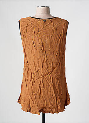 Top tissage crêpe sans manche marron PLEASE femme