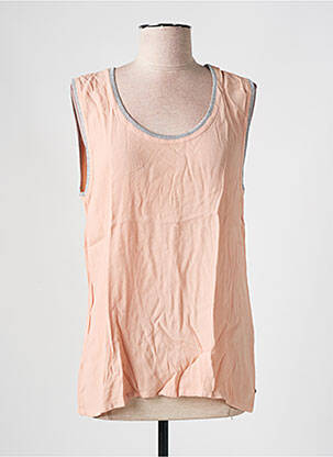 Top tissage crêpe sans manche rose PLEASE femme
