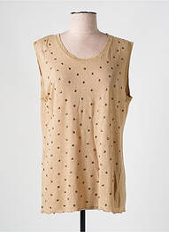 Débardeur coupe droite sans manche beige LA FEE MARABOUTEE femme