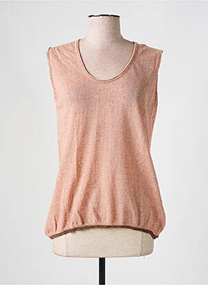 Pull col v sans manche rose LA FEE MARABOUTEE femme