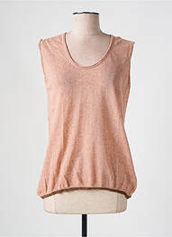 Pull tissage chiné sans manche rose LA FEE MARABOUTEE femme