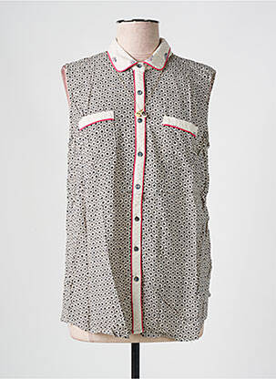 Chemisier imprimé fantaisie sans manche beige SCOTCH & SODA femme