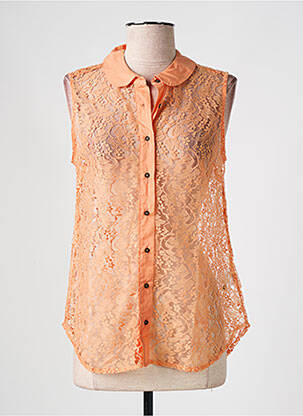 Chemisier coupe cintrée sans manche orange LA FEE MARABOUTEE femme