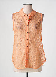 Chemisier coupe cintrée sans manche orange LA FEE MARABOUTEE femme
